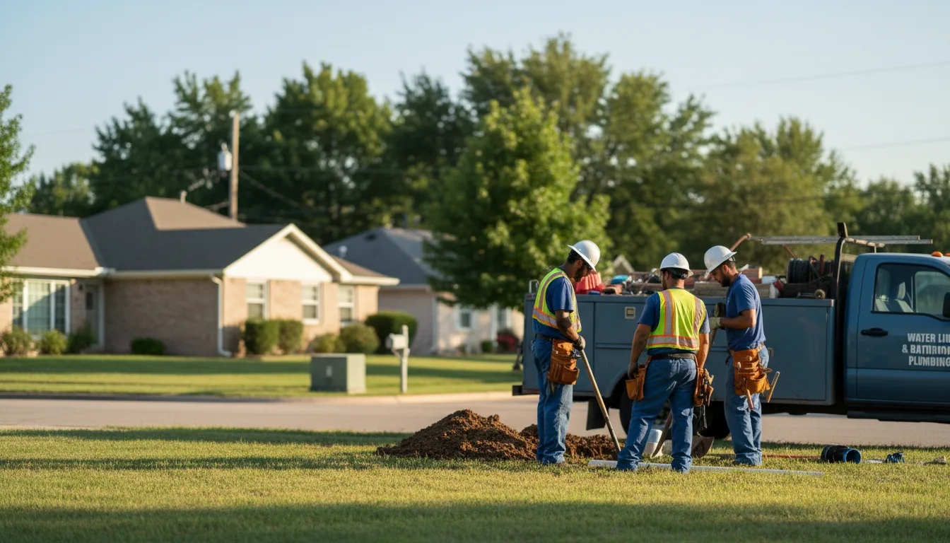 Residential water line and bathroom plumbing service in Wayan, ID